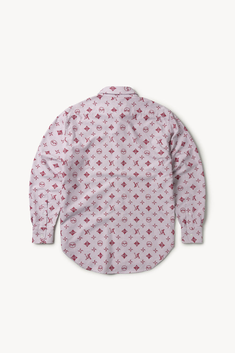 Aries monogram-pattern Striped Cotton Shirt - Farfetch