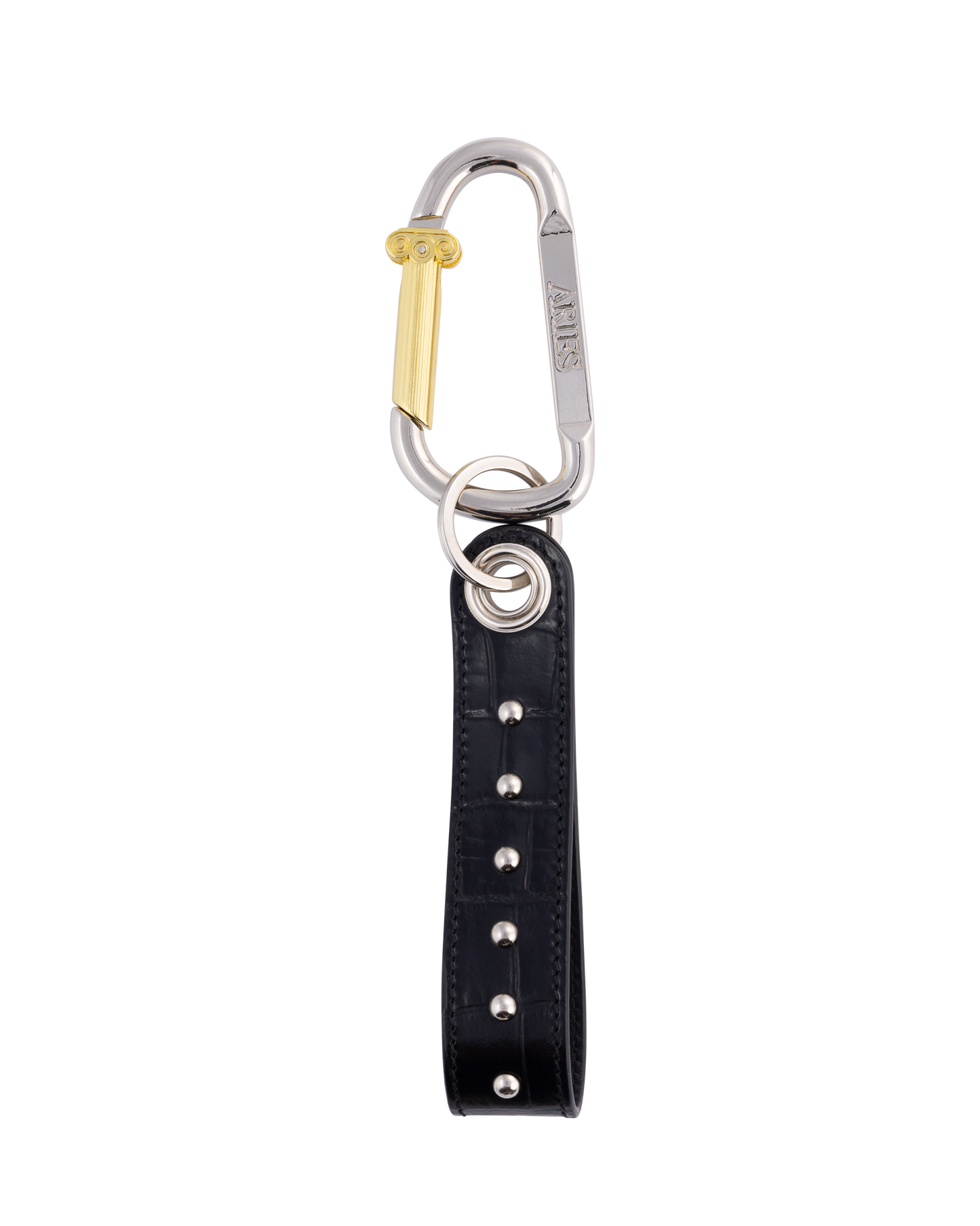 Croc Studded Column Carabiner Keychain