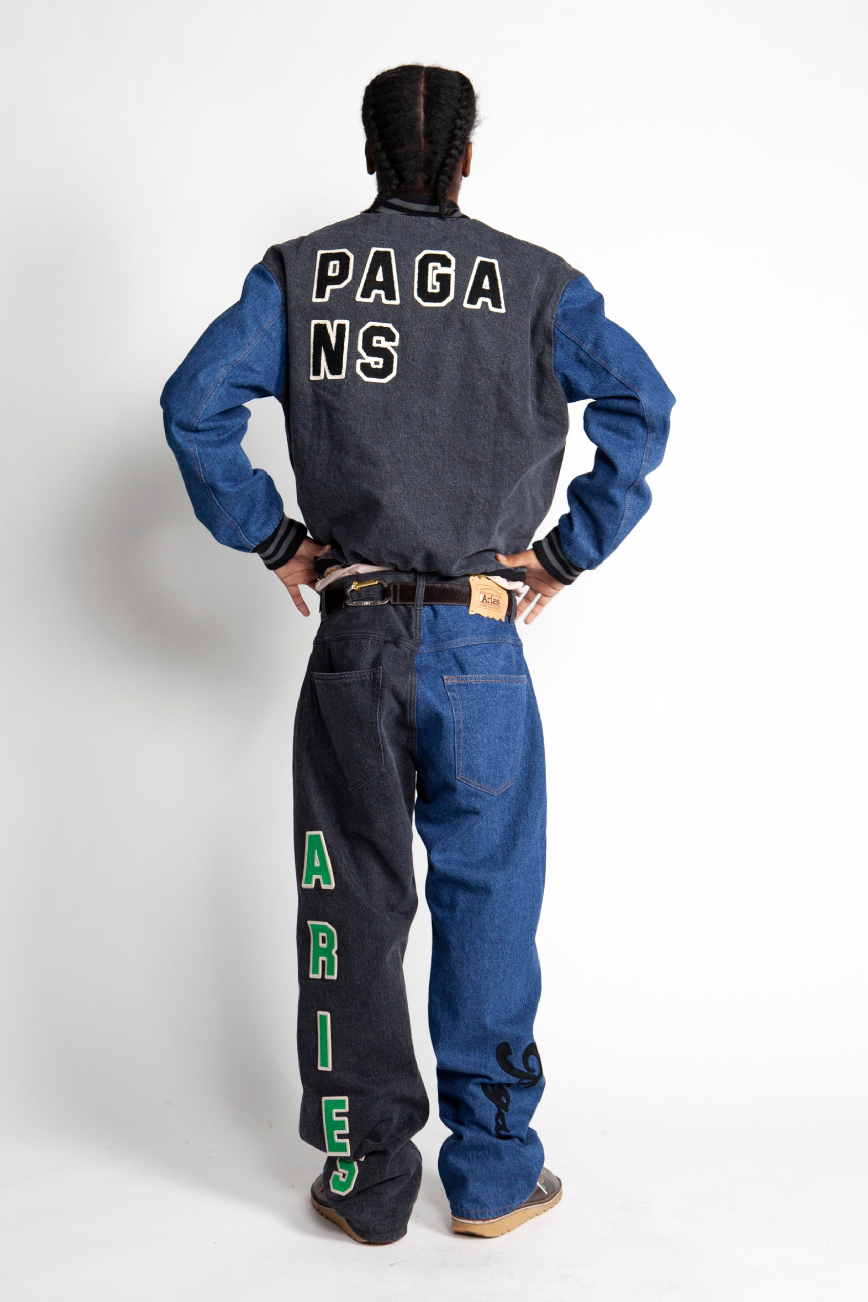 Load image into Gallery viewer, Varsity Denim Jacket