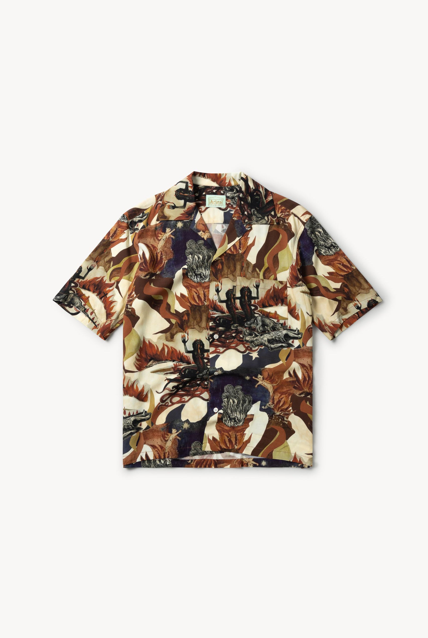 Aries Arise Scarf Print Silk Hawaiian S/S Shirt - Shirts from