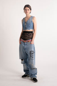 Metal Trip Denim Waistcoat