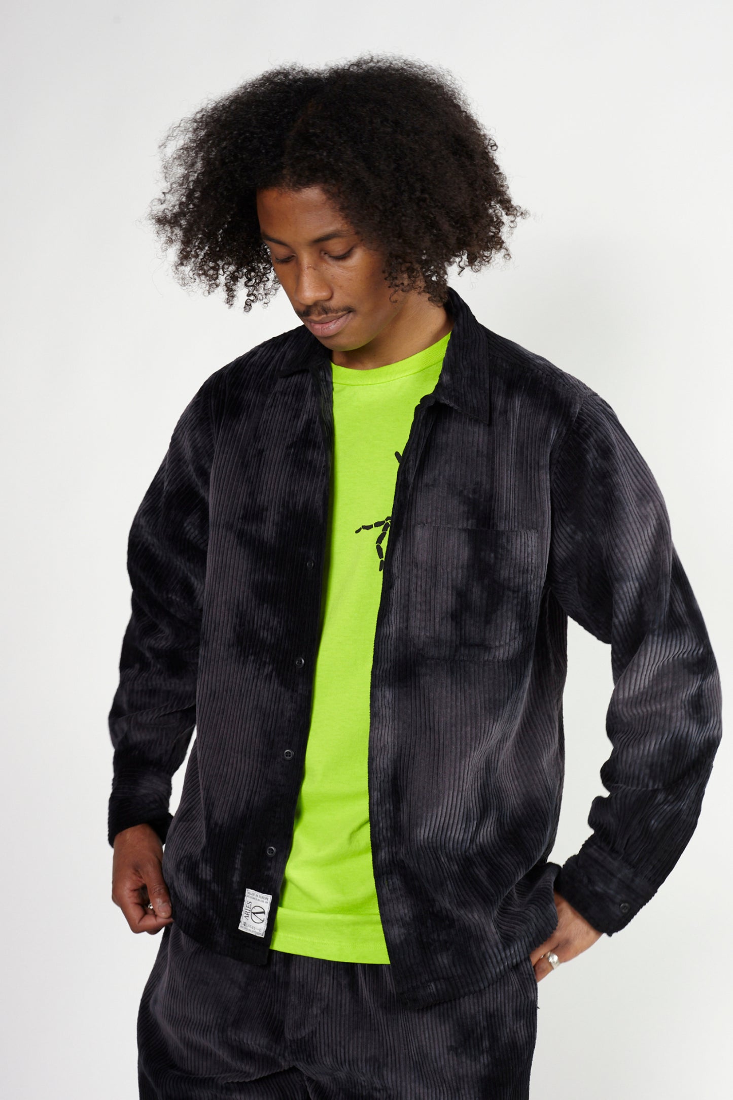 Tie Dye Corduroy LS Uniform Shirt