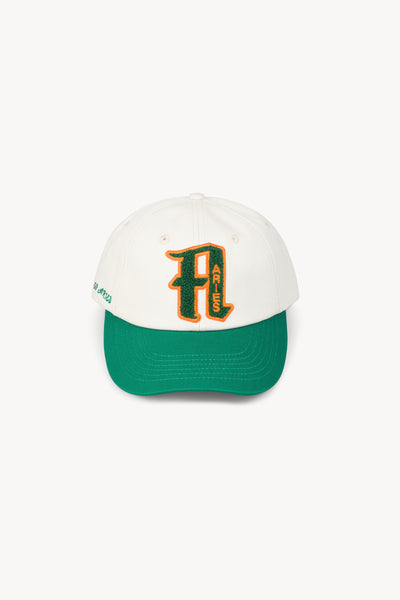 Varsity Cap Off White / Green – Aries