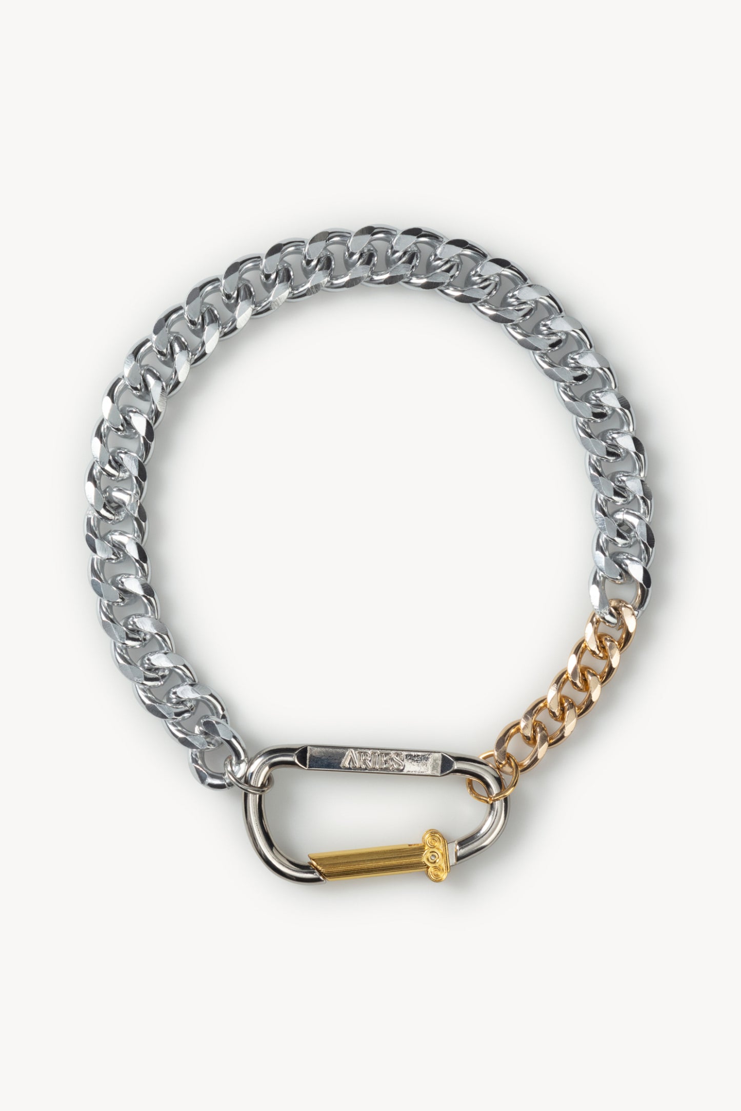 Column Carabiner Silver Necklace